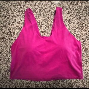 Vibrant Pink Crop Top, built in bra